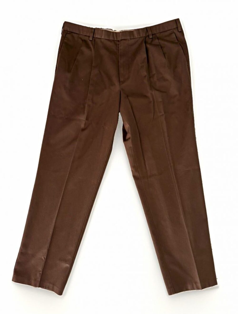 Dockers Men’s Brown Khakis Classic Fit Pleated Straight Twill Cotton 42